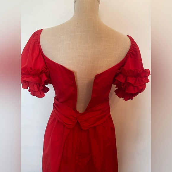 AMAZING VTG CAROL GOWNS BY MR WALTERS RED PROM DRESS 1980’S - Picture 5 of 10